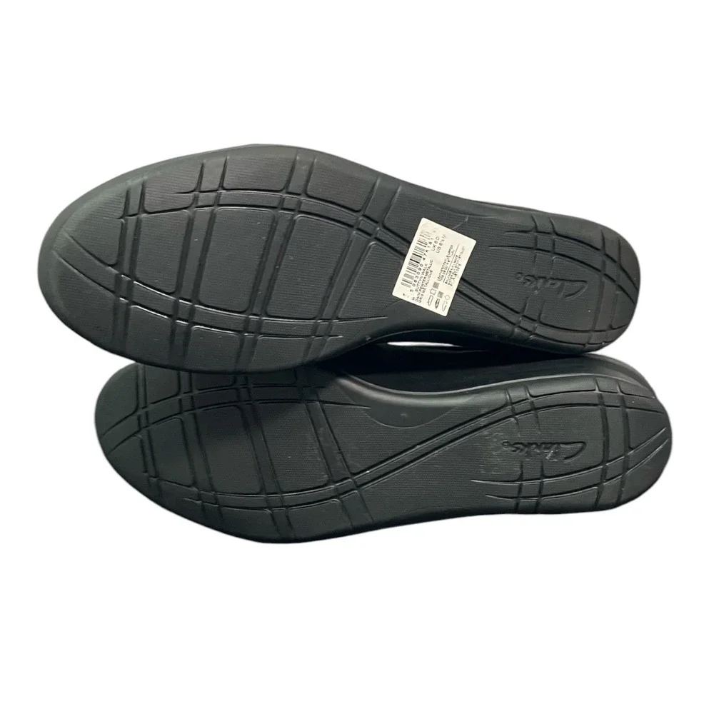 Clarks Collection Suttyn Walk Dark‎ Pewter Metallic Wedge Shoes Womens 8.5 M